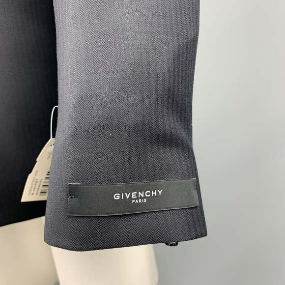 GIVENCHY Size 38 Black on Black Stripe Wool Notch Lapel Sport Coat - Picture 3 of 7